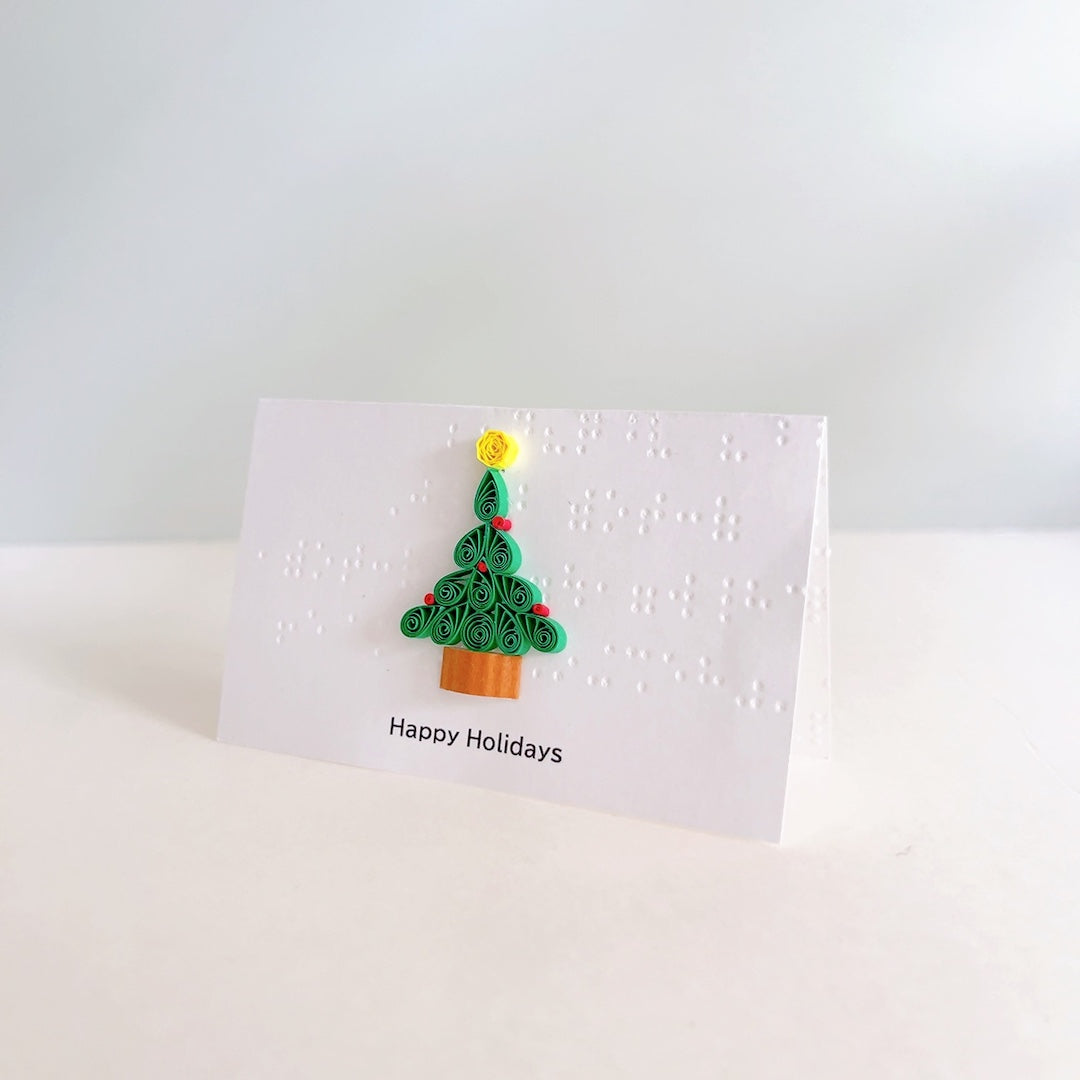 点字紙リサイクル happy holiday ツリー
