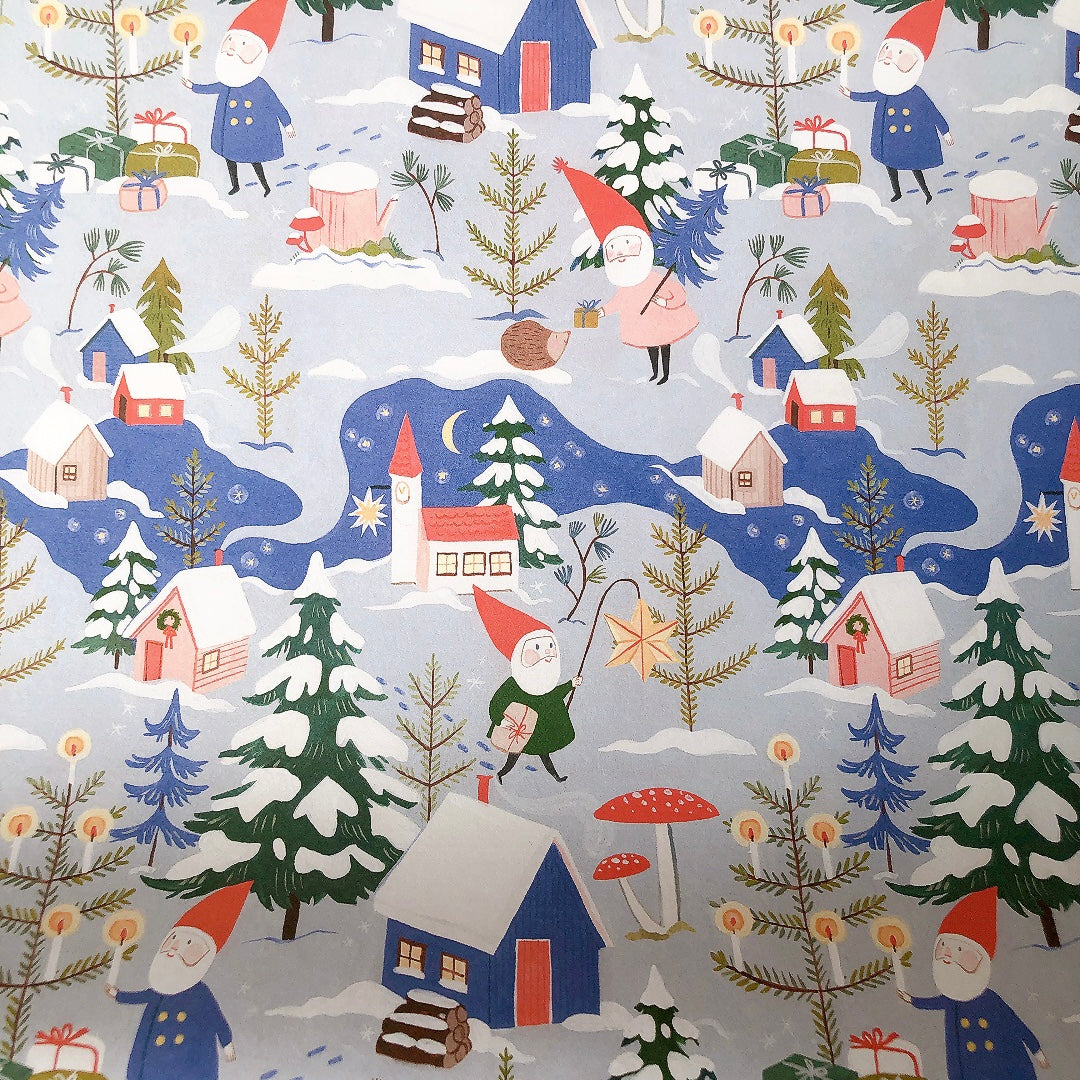 クリスマスラッピング こびと柄