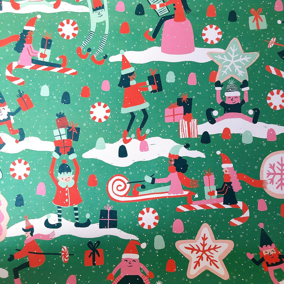 クリスマスラッピング  キャンディータウン柄